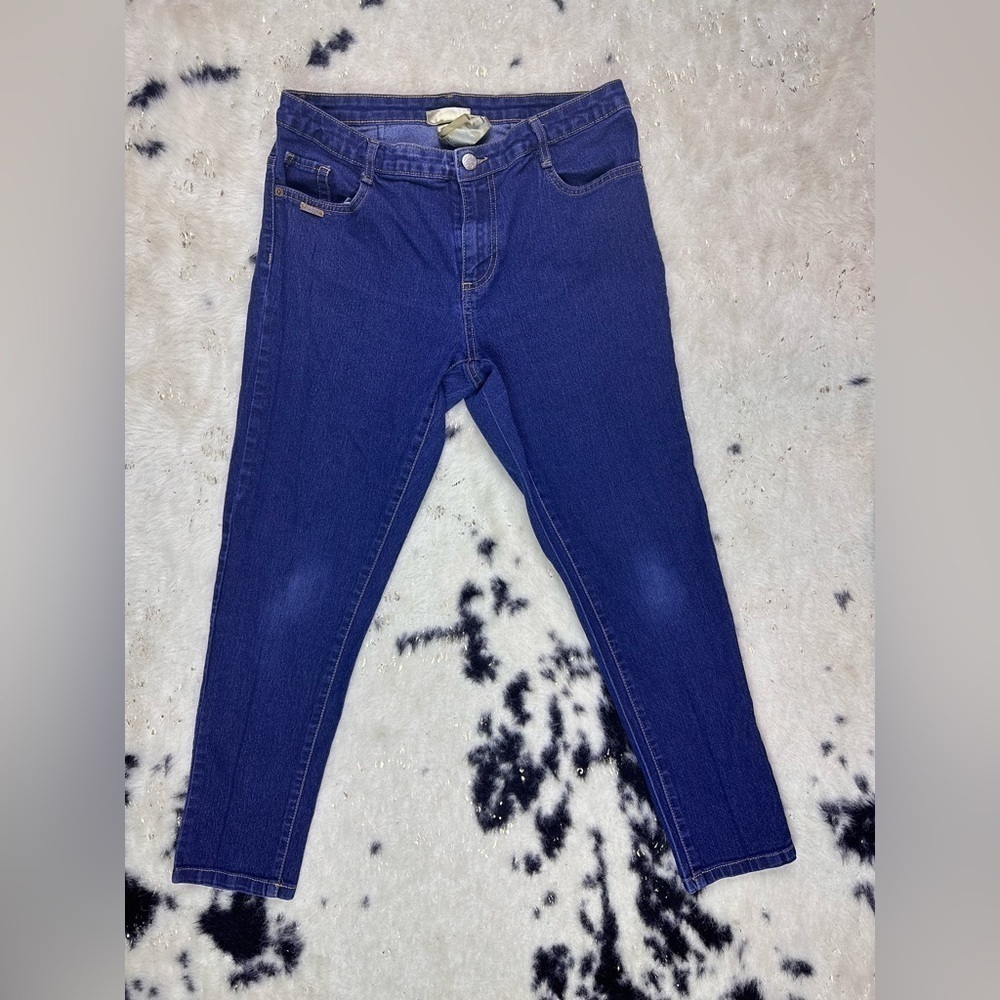 Miss Tina Dark Wash Mid Rise Skinny Leg Denim Jeans Size 14